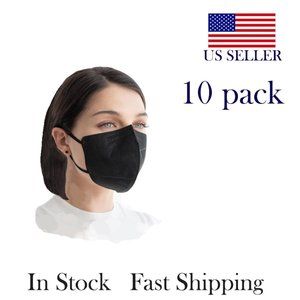 10 Pack lightweight black face masks made in Korea